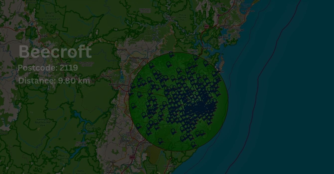 Panel Beating and other area we serve on map