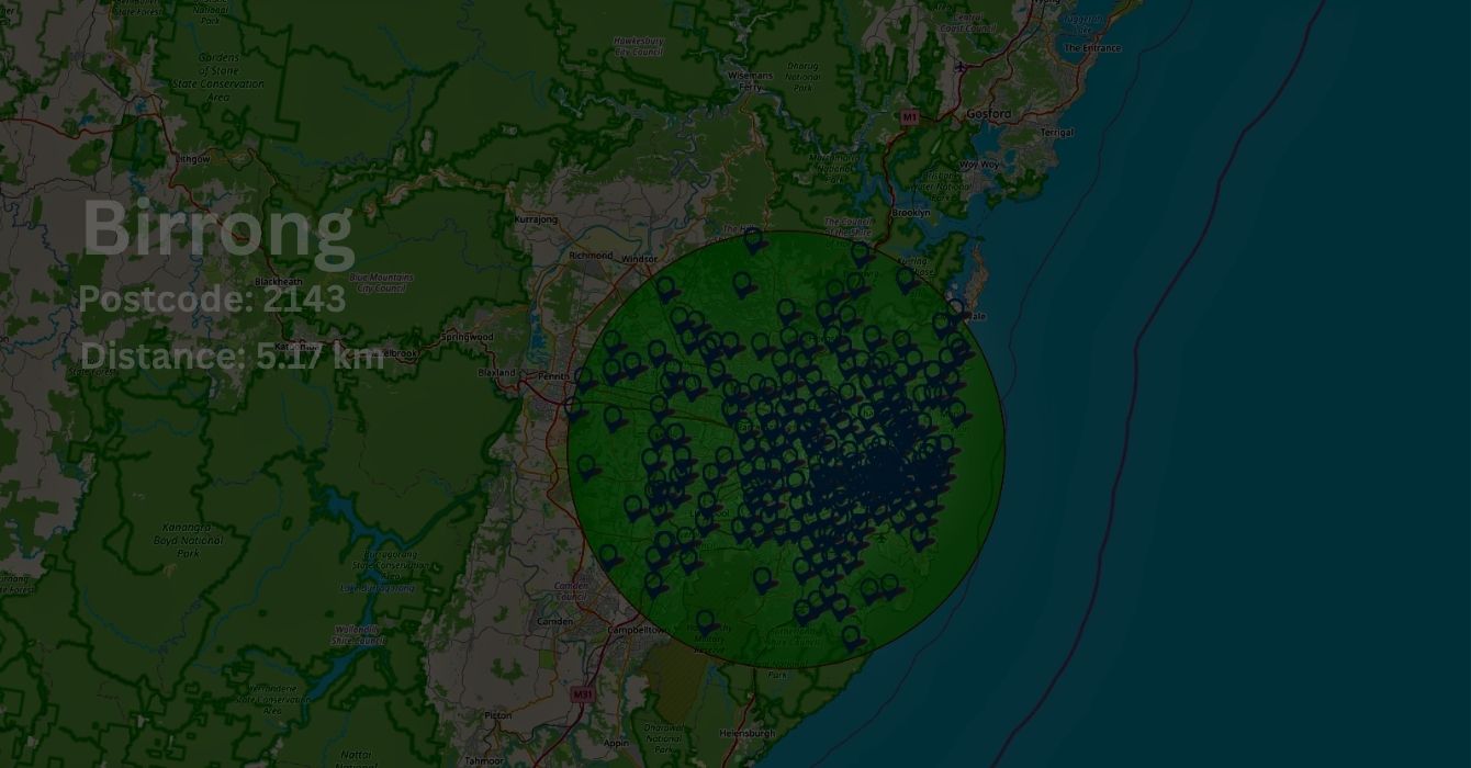 Panel Beating and other area we serve on map